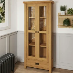 Vaisseliers En Chêne|Vaisseliers En Chêne|PUERTO Bibliothèque vitrée en bois clair