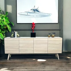 Buffets Contemporains|Buffets Contemporains|COLOGNE Bibliothèque vitrine en bois de chêne blanc