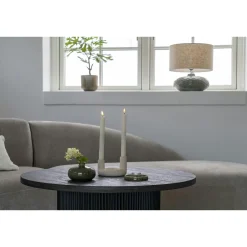 Objets Décoration·Lanternes / Photophores| Bougeoir design en U pour 2 bougies - finition céramique mate beige