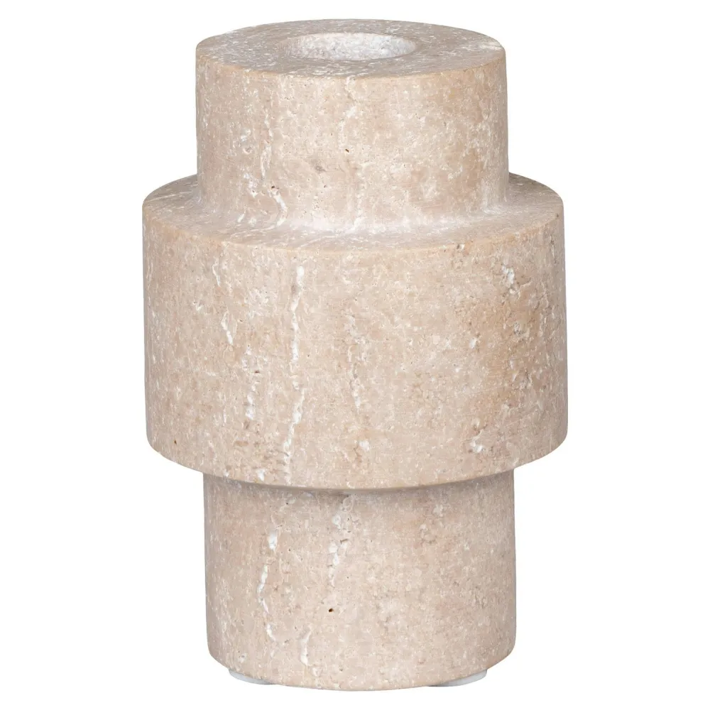 Objets Décoration·Lanternes / Photophores| Bougeoir en travertin naturel (lot de 2) - style contemporain