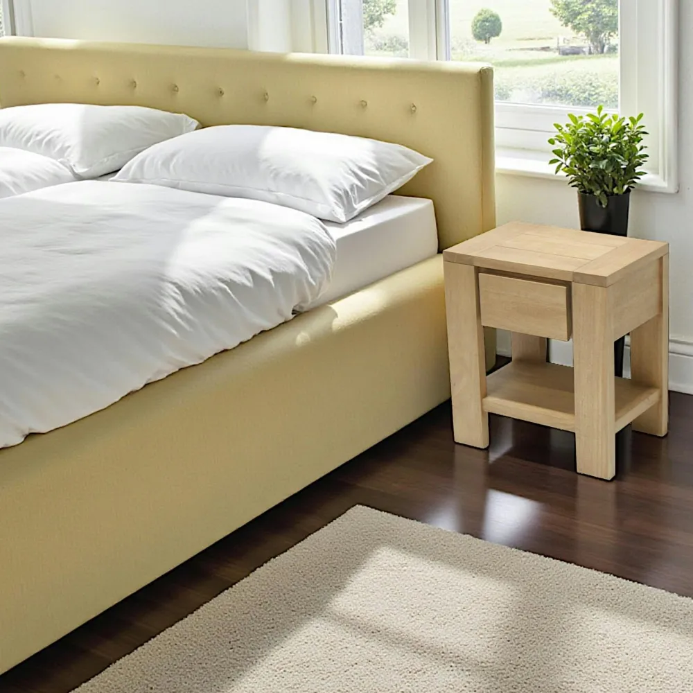 Bouts De Canapé En Bois|Olga Bout de canapé / Chevet Hévéa 1 tiroir 45x30x50cm