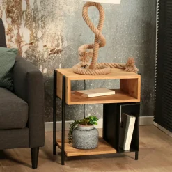 Bouts De Canapé En Bois|TORONTO Bout de canapé bois de noyer verre