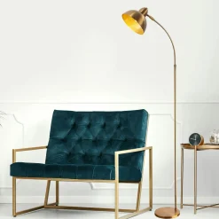 Bouts De Canapé En Métal|TALLINN Bout de canapé design en marbre avec plateau doré Ø41 cm