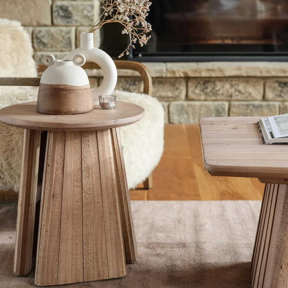 Bouts De Canapé En Bois|NELSON Bout de canapé en bois recyclé FSC