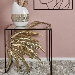 Bouts De Canapé En Métal|Bouts De Canapé Design| Bout de canapé en métal gerbes noir et or