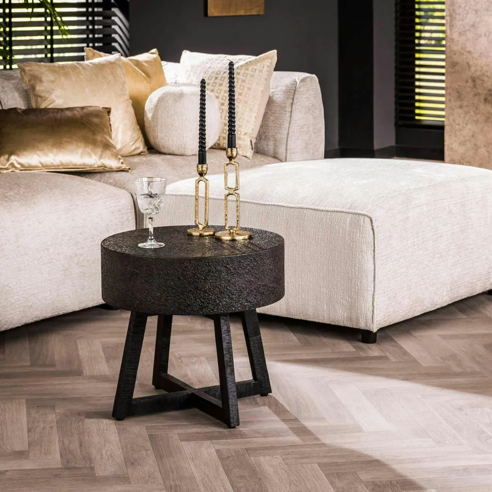 Tables Basses Rondes|Tables Basses Industrielles|RALF Bout de canapé industriel Ø 60 cm