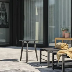 Meubles En Aluminium Brafab|Tables D'Appoint De Jardin|STOCKHOLM Bout de canapé jardin en aluminium noir