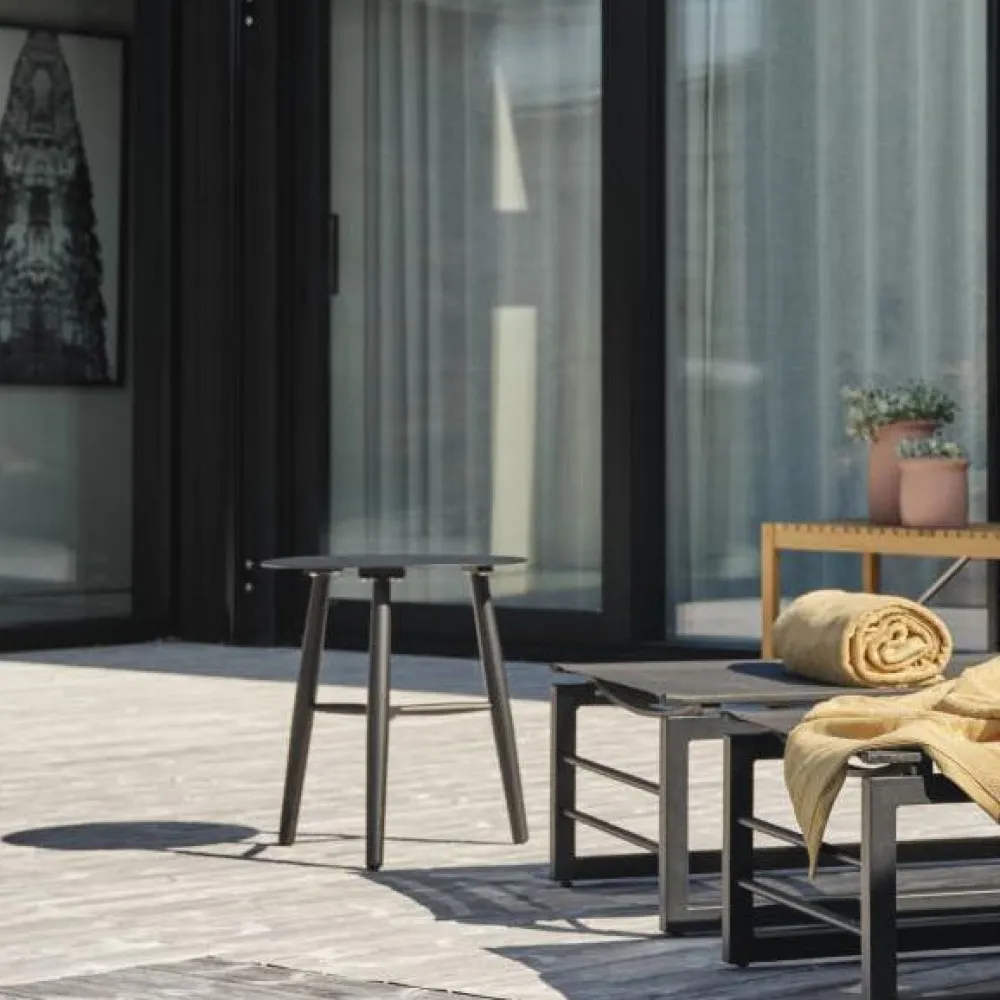 Meubles En Aluminium Brafab|Tables D'Appoint De Jardin|STOCKHOLM Bout de canapé jardin en aluminium noir