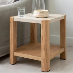 Bouts De Canapé En Bois|TREVI Bout de canapé moderne 2 plateaux