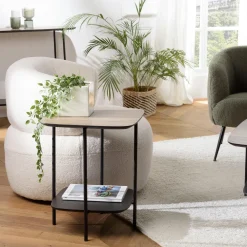 Bouts De Canapé En Bois|Landaise Bout de canapé moderne 2 plateaux