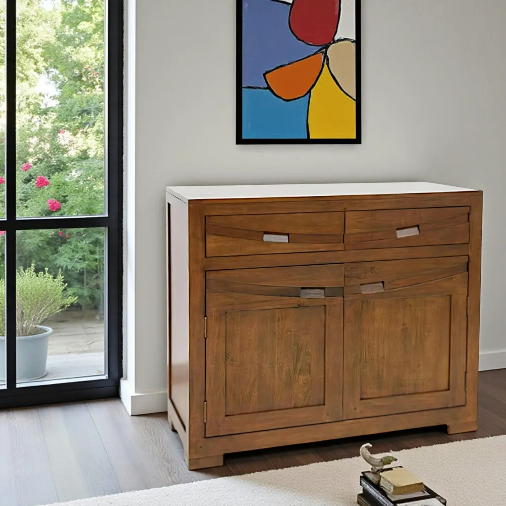 Buffets Bas|Buffet Bas|Niagara Buffet 2 portes exotique hévéa 100cm