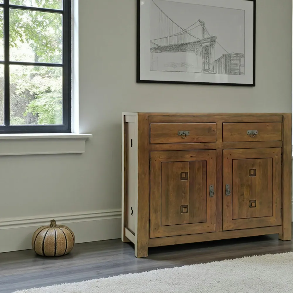 Buffets Bas|Buffet Bas|Tessa Buffet 2 portes hévéa 110x45x90cm