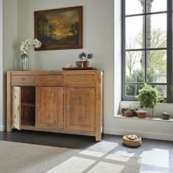 Buffets En Bois|Buffets En Bois|Tessa Buffet 3 portes hévéa 150x50x100cm