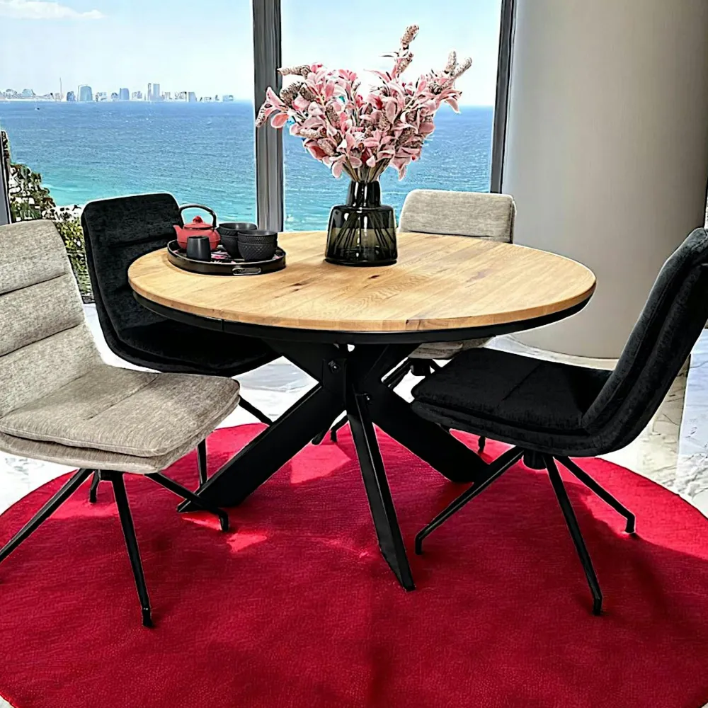 Buffets Contemporains|Buffets Contemporains|ROSETO Buffet bois massif 3 portes - frise décorative