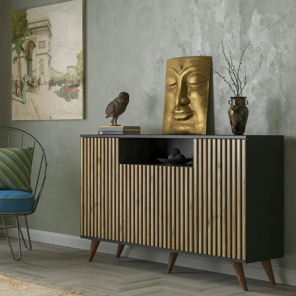 Buffets Contemporains|Buffets Contemporains|MARFA Buffet de salle à manger moderne motif baguette