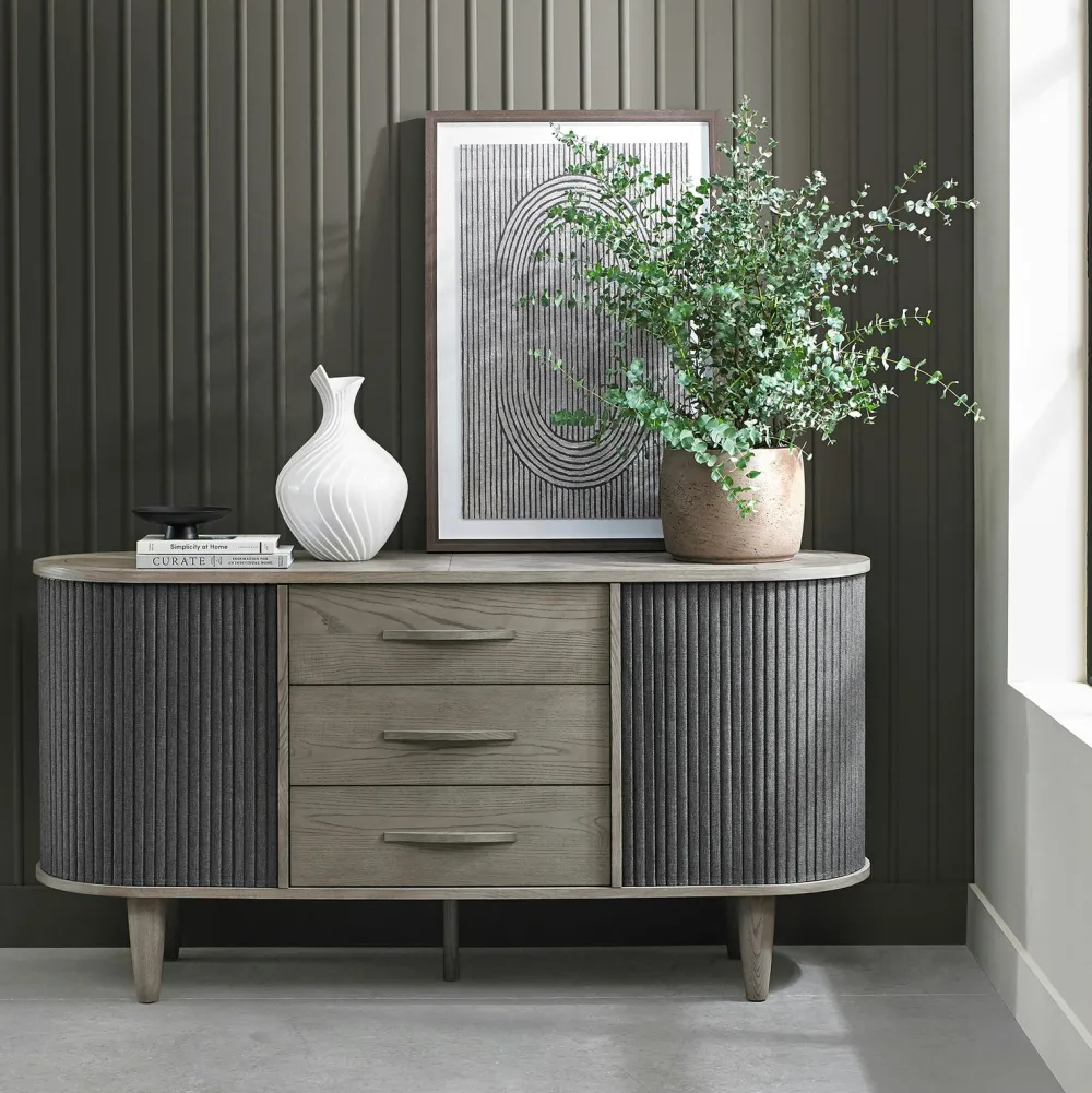 Buffets Contemporains|Buffets Contemporains|HOUSTON Buffet en bois avec accordéon 165 cm