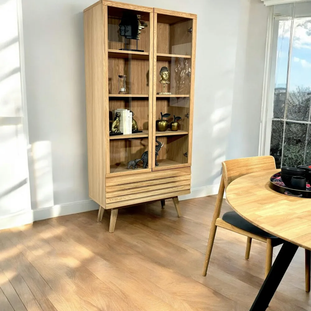 Buffets Contemporains|Buffets Contemporains|COLOGNE Buffet en bois de chêne blanc (4 portes)