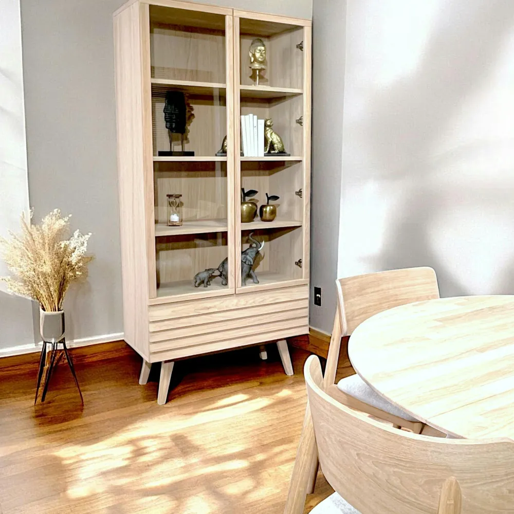 Buffets Contemporains|Buffets Contemporains|COLOGNE Buffet en bois de chêne blanc (4 portes)