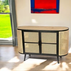 Buffets Contemporains|Buffets Contemporains|HAAG Buffet en cannage métallique 2 portes