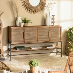 Buffets En Bois|Buffets En Bois|Swing Buffet enfilade 150 cm en teck recyclé 4 tiroirs