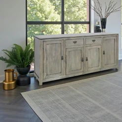 Buffets Contemporains|Buffets Contemporains|Helena Buffet Enfilade Hévéa 4 portes, 2 tiroirs, 180x45x85cm