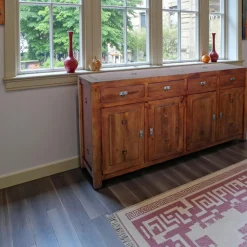 Buffets En Bois|Buffets En Bois|Tessa Buffet Enfilade Hévéa 4 portes, 4 tiroirs 200x50x100cm