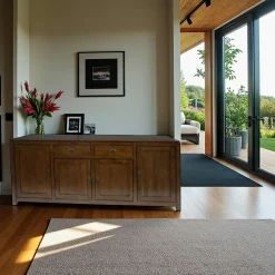 Buffets Contemporains|Buffets Contemporains|Helena Buffet Enfilade Hévéa 4 portes, 2 tiroirs 200x45x85cm