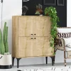 Buffets Contemporains|Buffets Contemporains|JENA Buffet haut moderne effet bois clair - 4 portes