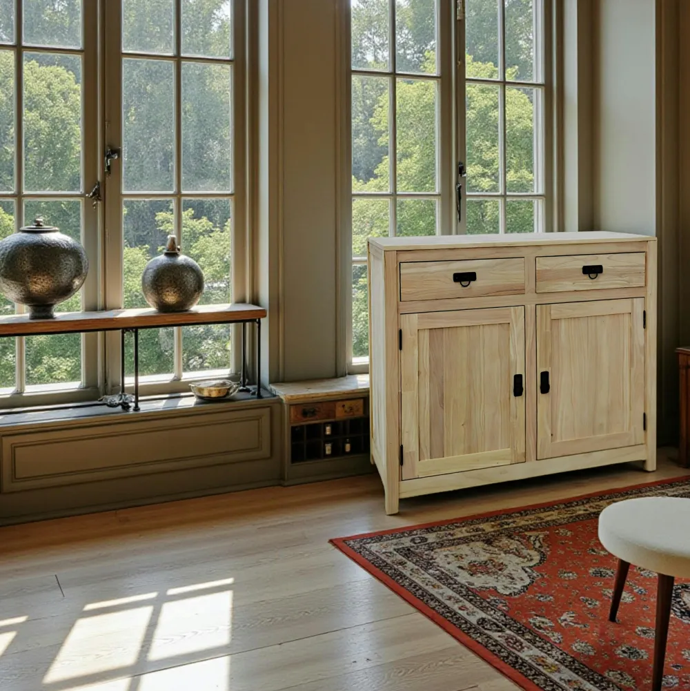 Buffets Contemporains|Buffets Contemporains|Gala Buffet Hévéa 2 portes, 2 tiroirs, 100x45x90cm