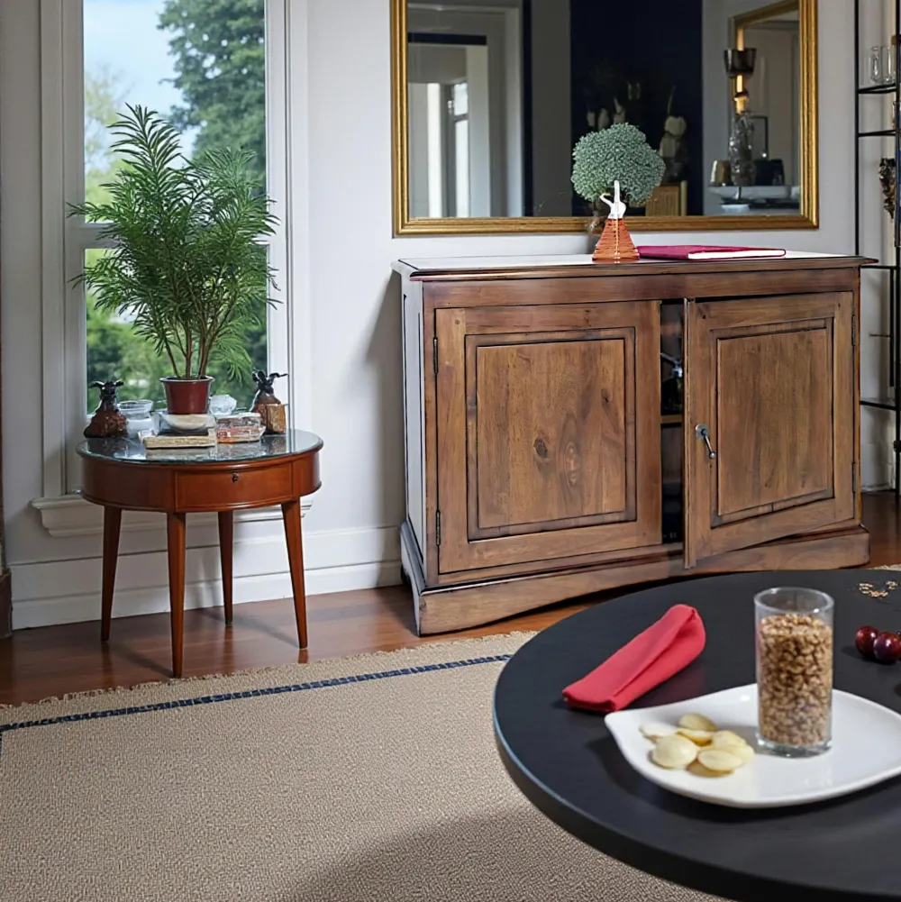 Buffets En Bois|Buffets En Bois|Tradition Buffet Hévéa 2 portes 100x45x70cm