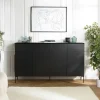 Buffets Contemporains|Buffets Contemporains|MAYENCE Buffet moderne 4 portes bois couleur noire