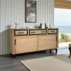 Buffets Contemporains|Buffets Contemporains|GRADO Buffet moderne bois clair - 2 portes, 3 tiroirs