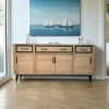 Buffets Contemporains|Buffets Contemporains|GRADO Buffet moderne bois clair - 4 portes, 3 tiroirs