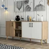 Buffets Contemporains|Buffets Contemporains|MARFA Buffet moderne effet bois et blanc, pieds obliques