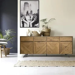 Buffets En Chêne|Buffets En Chêne|MANHATTAN Buffet moderne en chêne 4 portes