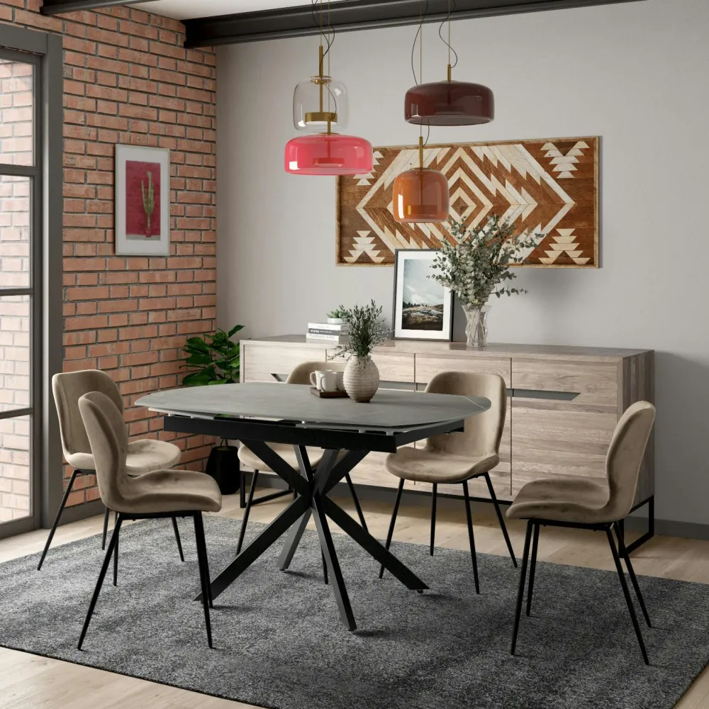 Univers Déco·Scandinave Hygge|Buffets Contemporains|MASSA Buffet moderne en marbre et bois