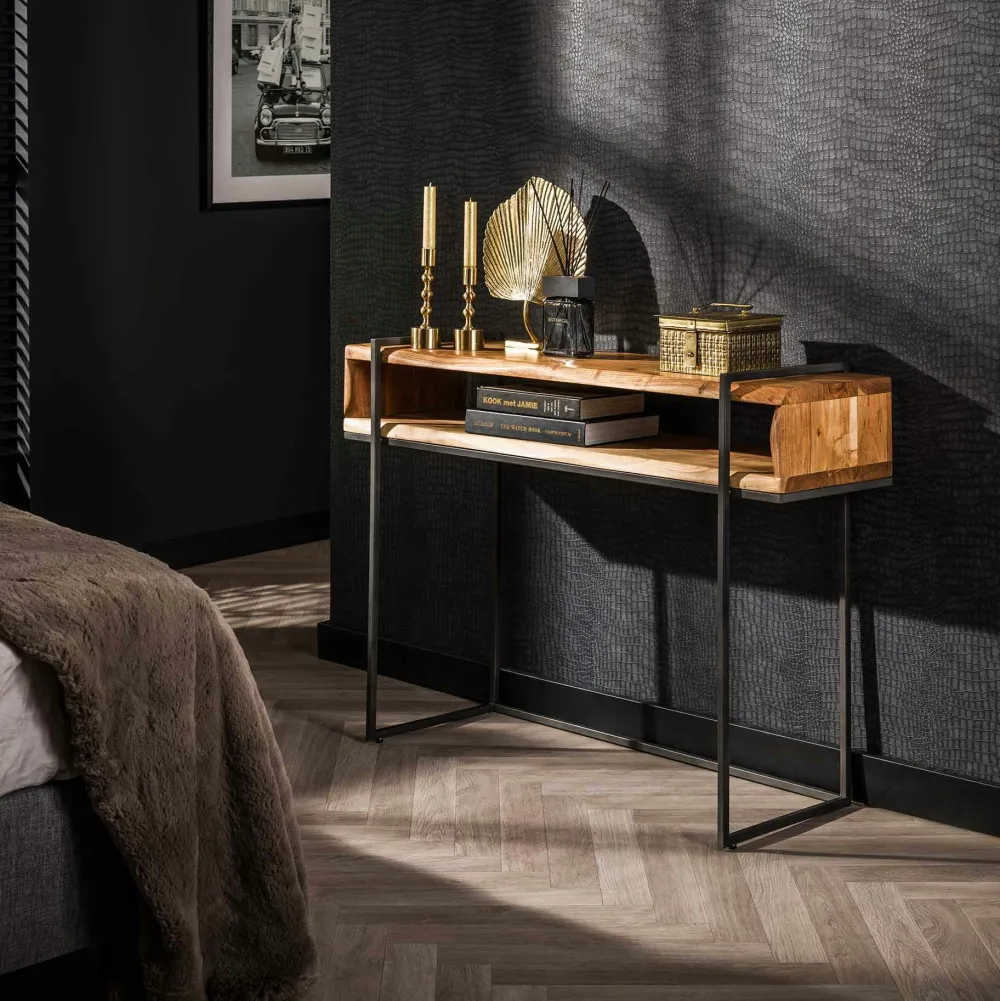 Buffets Contemporains|Buffets Contemporains|Lucknow Buffet noir en bois de manguier