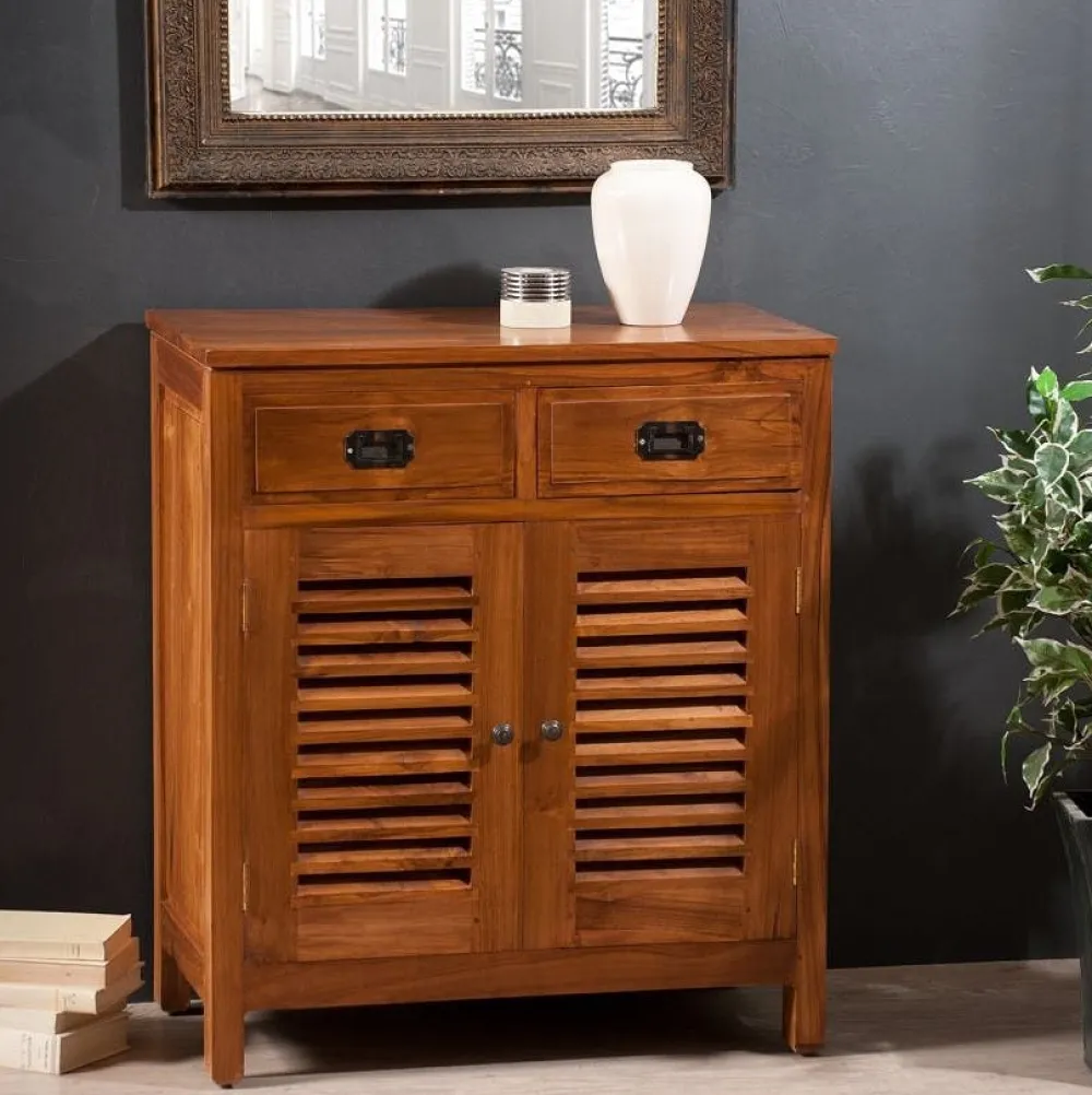 Univers Déco·Globe-Trotter|Buffets En Teck|Bisho Buffet salon exotique bois de teck petit modèle