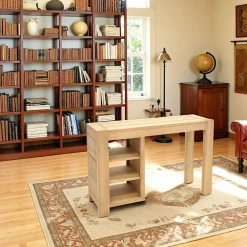 Bureaux En Bois|Attan Bureau / Console Hévéa 3 niches 120x40x80cm