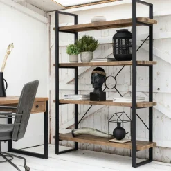 Univers Déco·Loft Industriel|Bureaux En Bois|BRISBANE Bureau bois recyclé métal 2 tiroirs