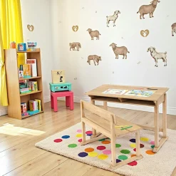 Bureaux En Bois|Tradition Bureau d'écolier et son banc Hévéa 100x50x70cm