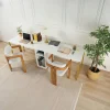 Bureaux En Bois|MARFA Bureau double blanc avec rangement central intégré