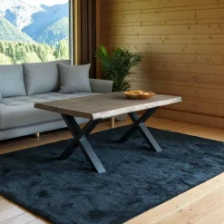 Bureaux En Bois|ANZIO Bureau en bois foncé et verre noir - style moderne