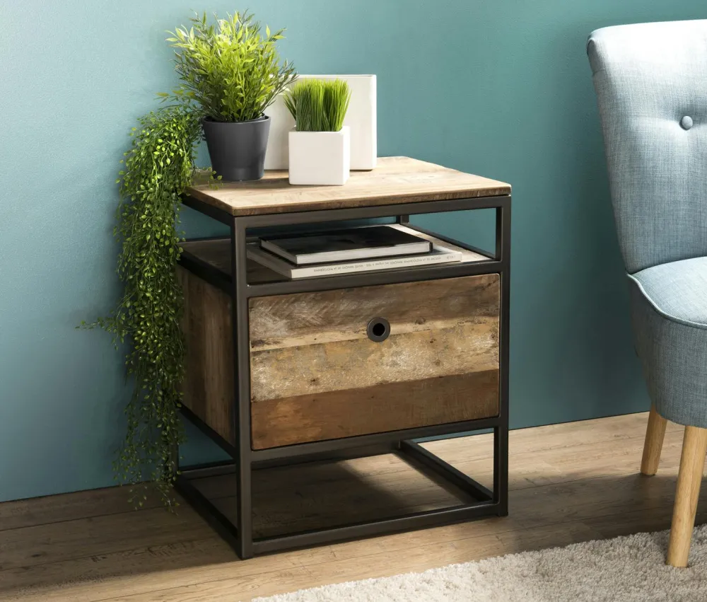 Bureaux En Bois|Swing Bureau industriel teck recyclé