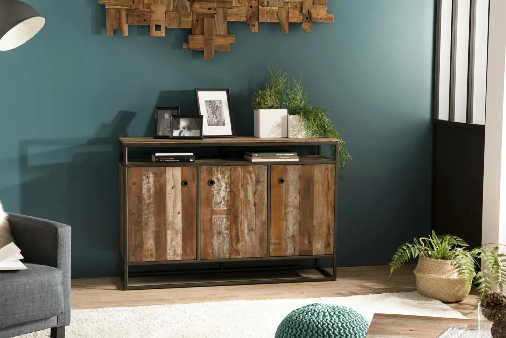 Bureaux En Bois|Swing Bureau industriel teck recyclé