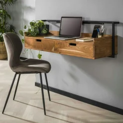 Bureaux En Bois|Bureaux Industriels|Melbourne Bureau mural en bois d'acacia et métal