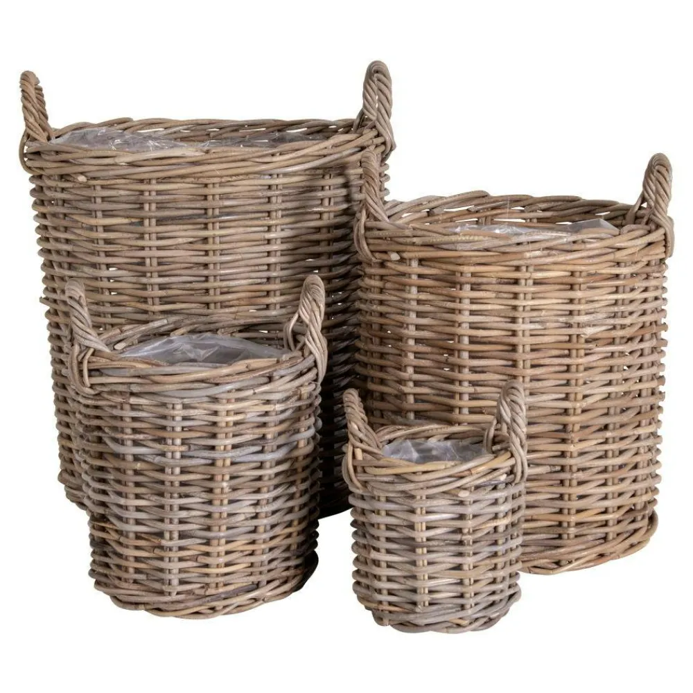 Rangements Déco·Paniers / Boîtes De Rangement|Caches-Pots| Cache-pot en rotin, fines tiges (lot de 4)