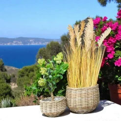 Rangements Déco·Paniers / Boîtes De Rangement|Caches-Pots| Cache-pot en rotin, forme boule (lot de 2)