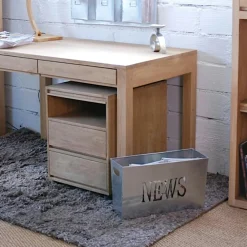 Caissons De Bureau|Olga Caisson de bureau roulettes hévéa 2 tiroirs 60cm