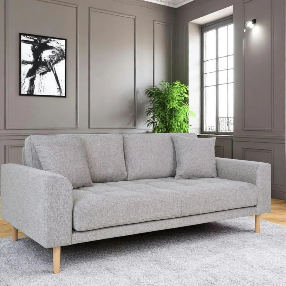 Canapés En Tissu|AMSTERDAM Canapé 2 places 1/2 gris clair 180 cm